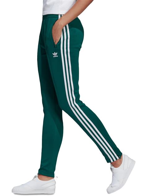 green adidas track pants women